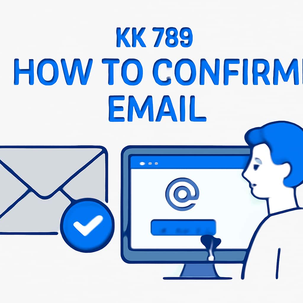 An educational diagram illustrating steps to confirm KK 789 email