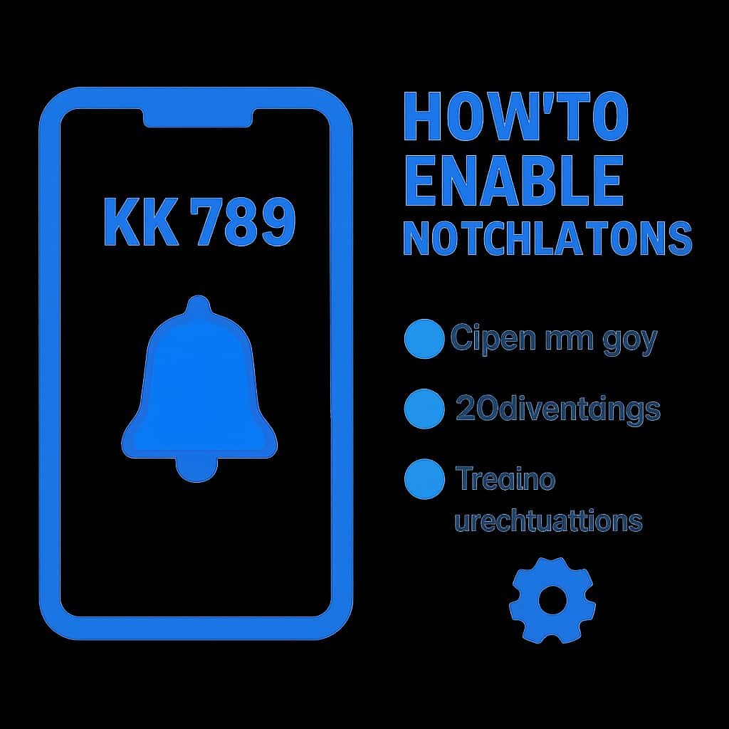 Illustration showing steps to enable KK 789 Notifications.