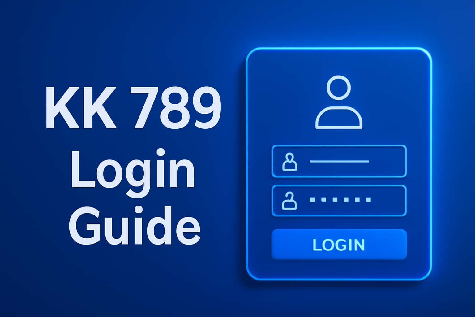 Informational graphic depicting the KK 789 Login Guide process.
