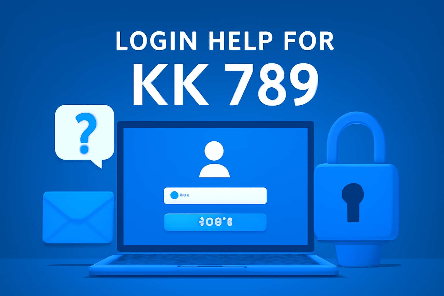 Informational scene depicting login assistance for KK 789 with clear text.