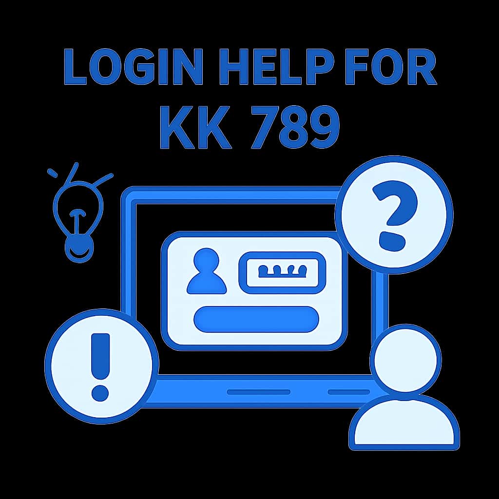 Illustration explaining login help processes for KK 789.