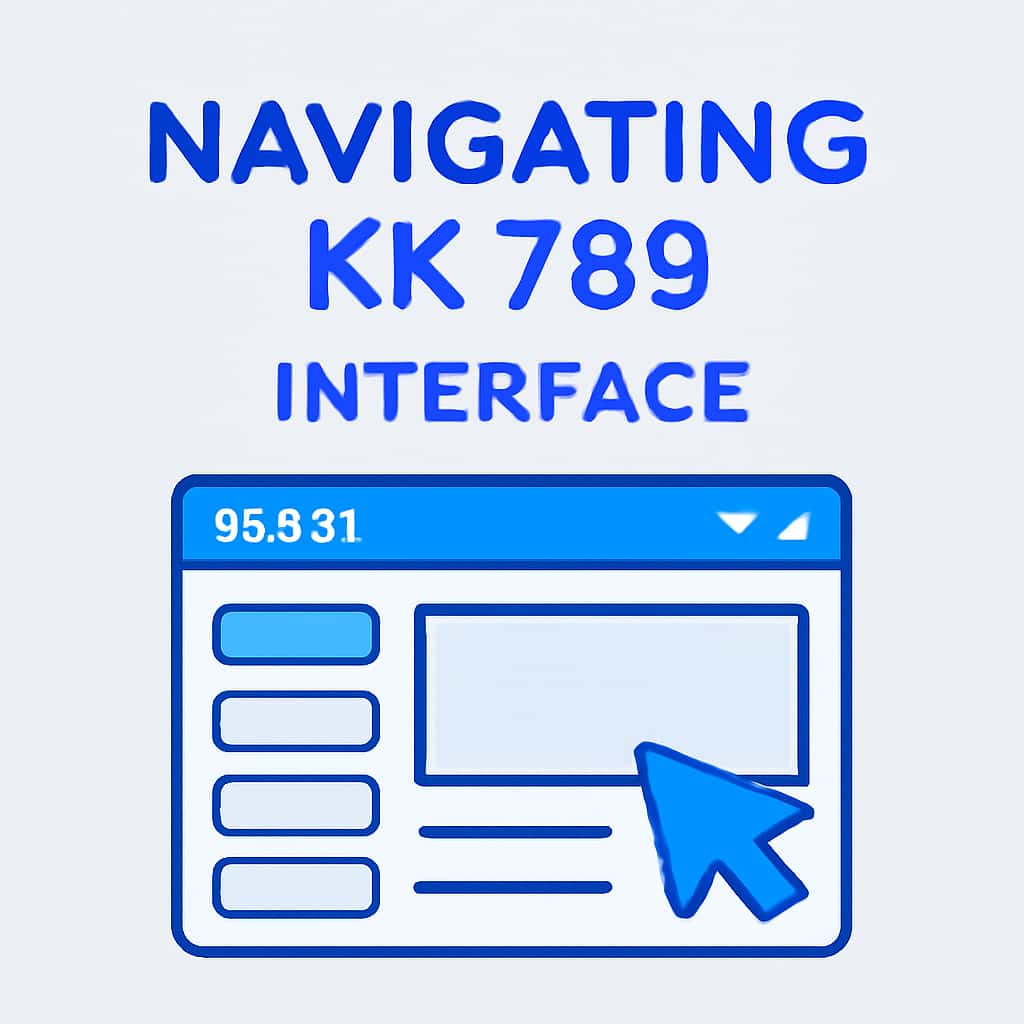 An educational diagram detailing the navigation of the KK 789 interface.