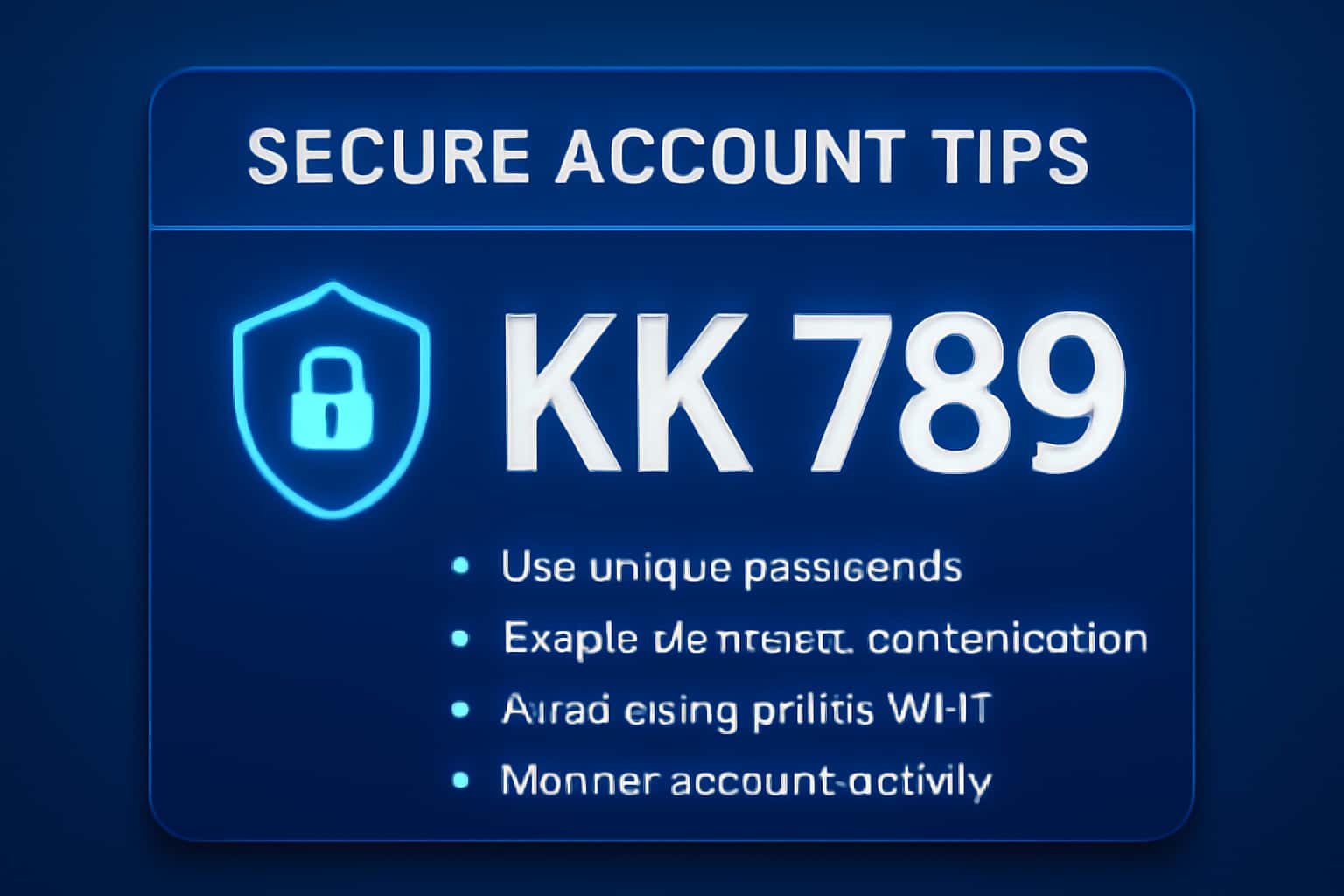 Illustrative scene depicting secure account management for KK 789, with a focus on information safety.