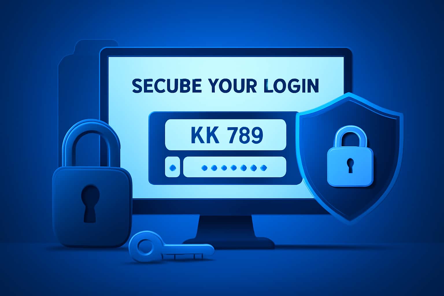 A high-tech scene illustrating secure login measures for KK 789.